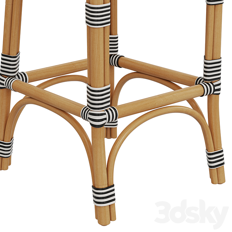 Restoration Hardware St Germain Resin Armless Stool Chair 3D model