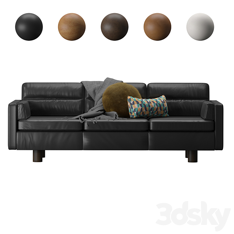 Aston leather sofa (West Elm) Sofa 3D model