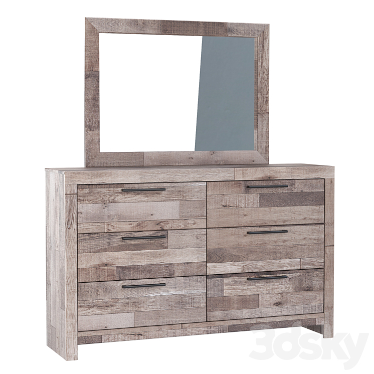 Effie Dresser and Mirror Sideboard & Chest of drawer 3D model