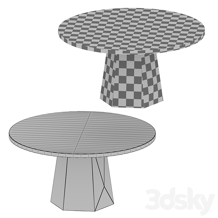 Kesling 60 "Round Wood Dining Table (Crate and Barrel) Table 3D model