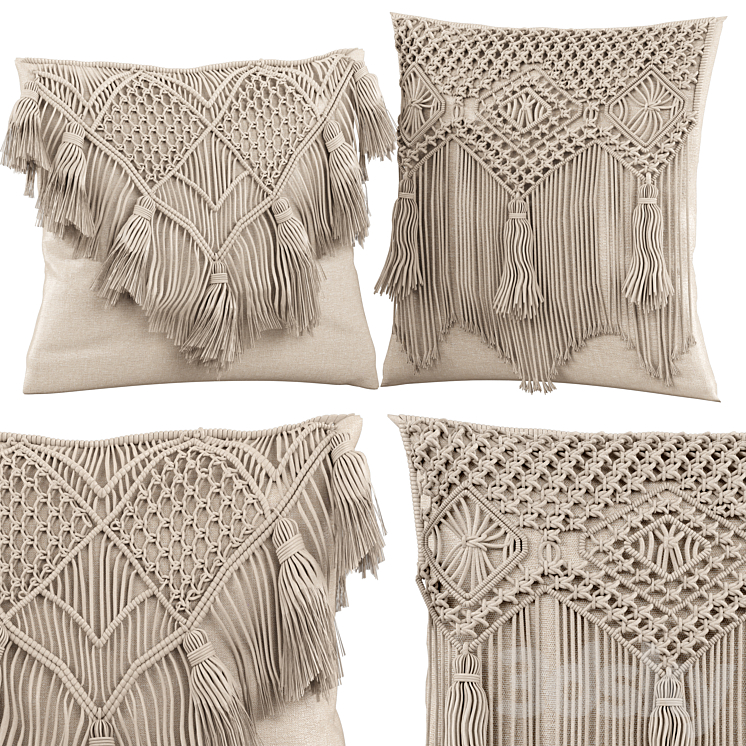 Macrame cushion Pillows 3D model