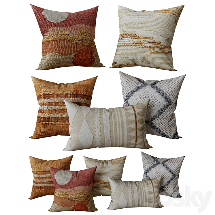 Decorative_set_pillow__13 Pillows 3D model