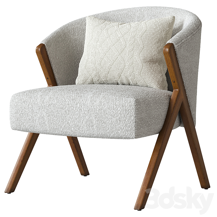 UPHOLSTERED BOUCL ARMCHAIR ZARA HOME Arm chair 3D model