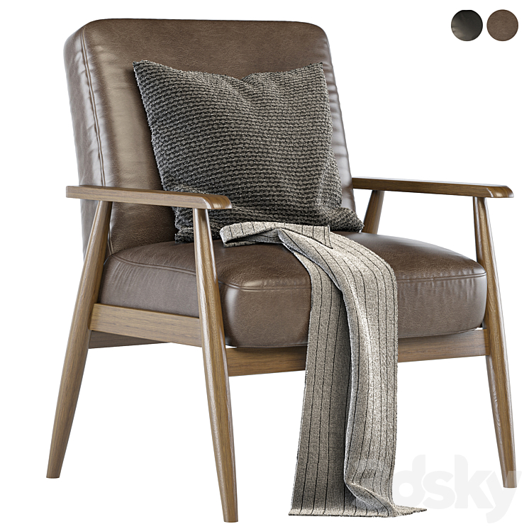 Pulaski Wood Frame Accent Chair Mid century modern chair 03
