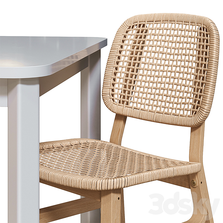 STRANDTORP / VOXLOV IKEA table and chairs Table + Chair 3D model