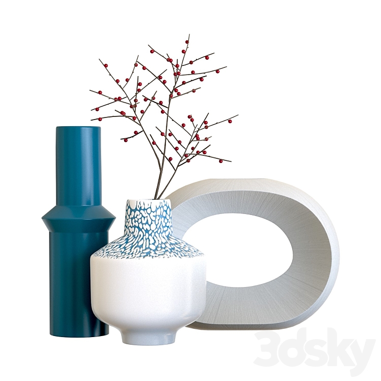 Crate & Barrel Alura Percy and Danice Vases Vase 3D model