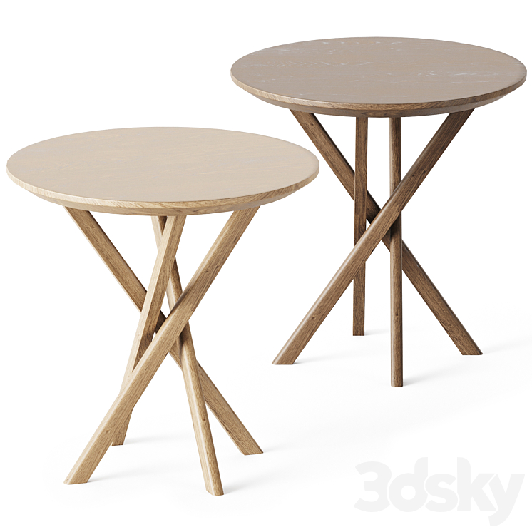 Oak Mikado Side Table by Ethnicraft Table 3D model