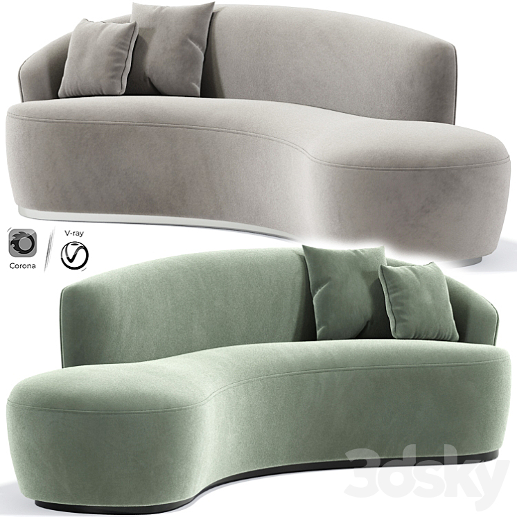 Italian Inspired Modern Curved Sofa Sofa 3D model