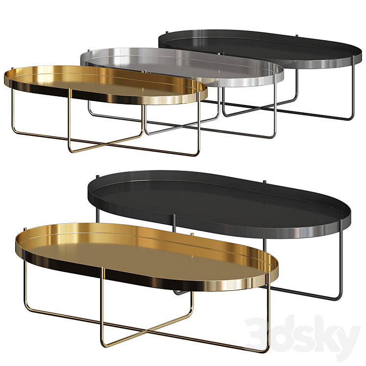 Gaultier Oval Coffee Table Table 3D model