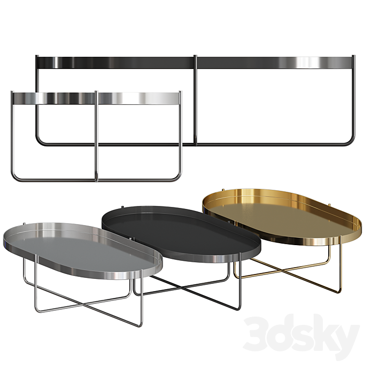 Gaultier Oval Coffee Table Table 3D model