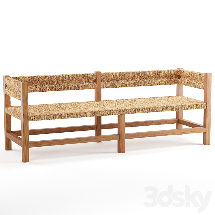 Woven bench store with back