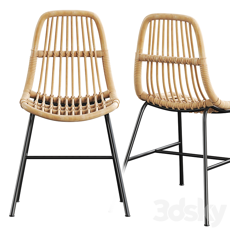 Rattan Dining Chair Chair 3D model