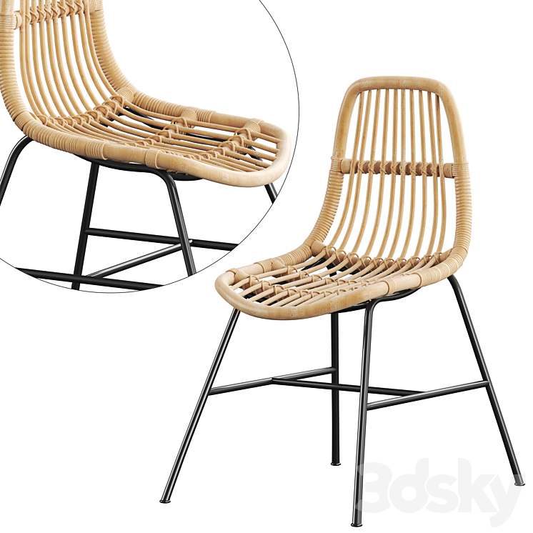 Rattan Dining Chair Chair 3D model
