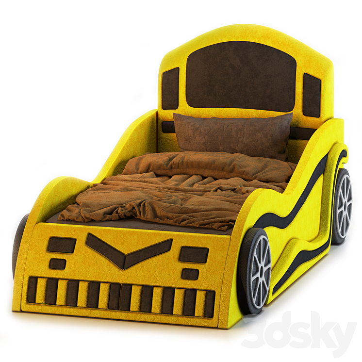 Baby bed, Car design Bed 3D model