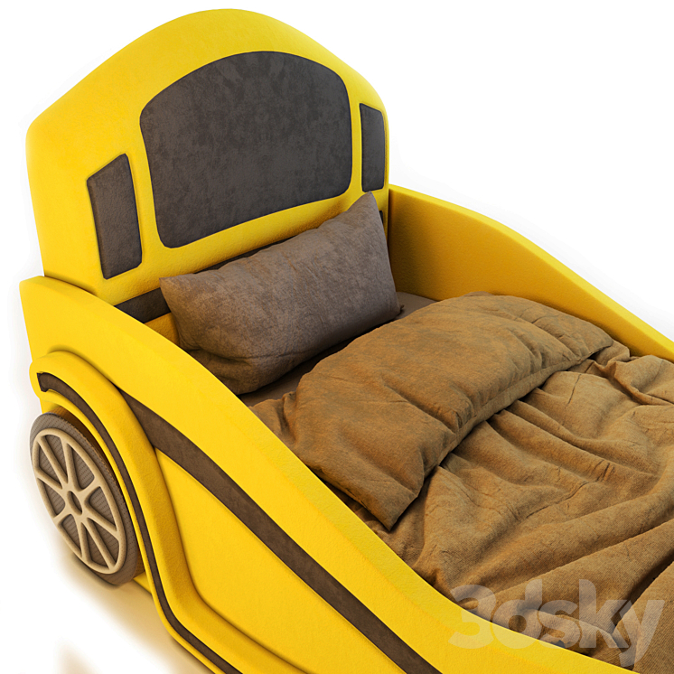 Baby bed, Car design Bed 3D model