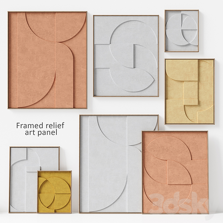 HKliving Framed relief art panel Frame 3D model