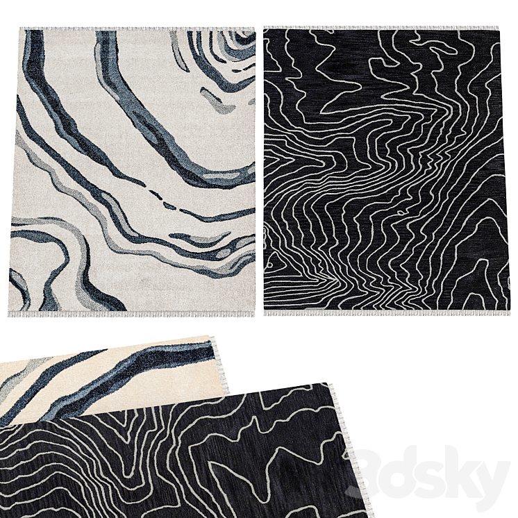 Outdoor Geometric Rugs Carpets 3D model