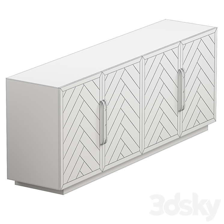 Herringbone 4Door Sideboard RH Sideboard & Chest of drawer 3D model