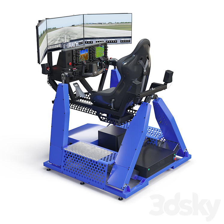 Flight simulator - PC & other electronics - 3D model