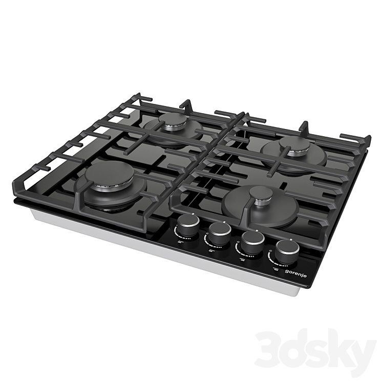 Gas hob Gorenje G642AB - Kitchen appliance - 3D model