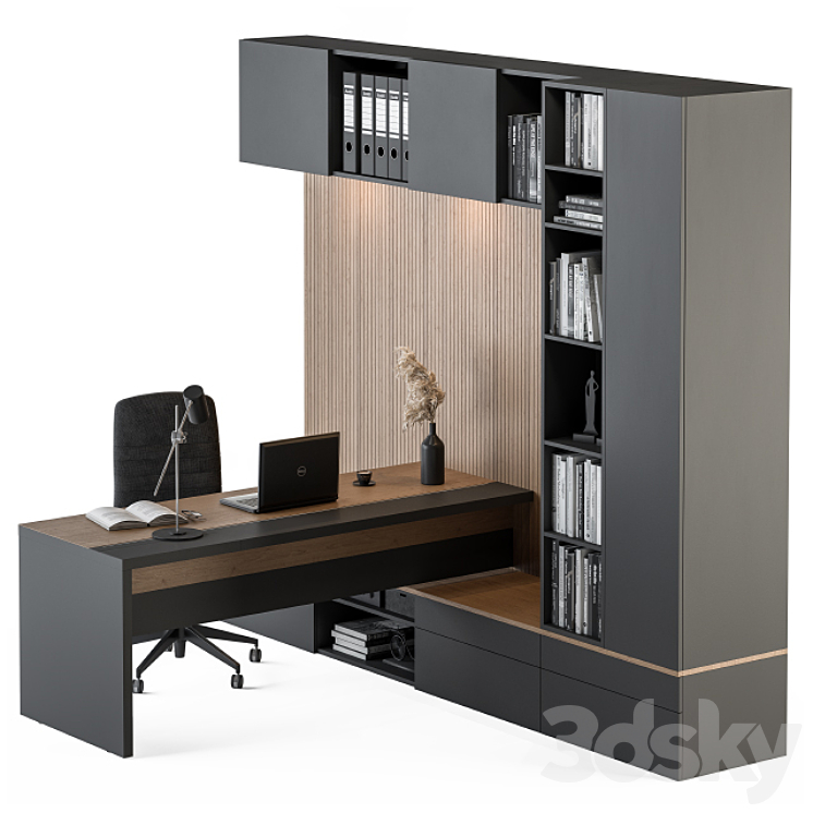 Office Furniture L Desk - Manager Set 35 - Office furniture - 3D model