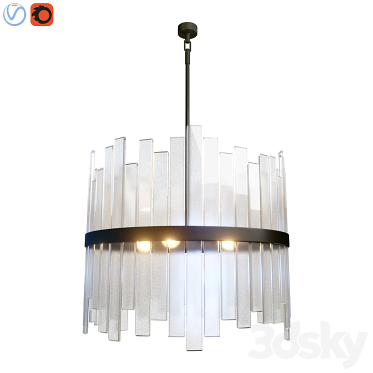 Sander Staggered Glass Round Chandelier Pendant light 3D model