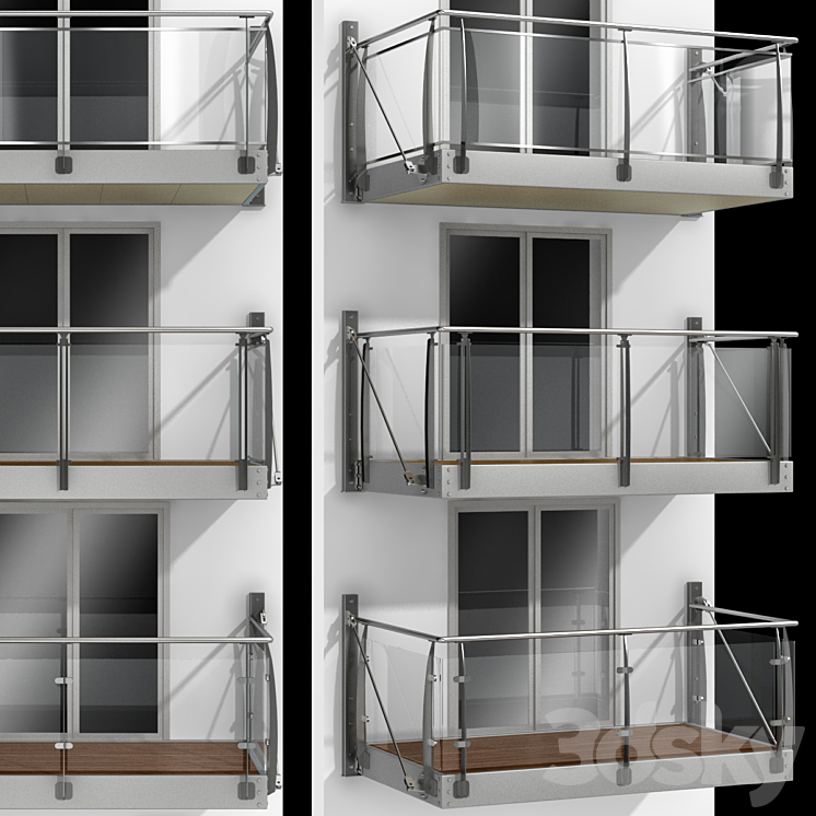 Metal balcony / Metal balcony (3 types of cantilever balconies ...