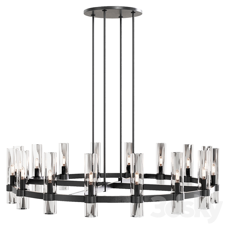 Restoration Hardware RAVELLE ROUND CHANDELIER 48 Black Pendant