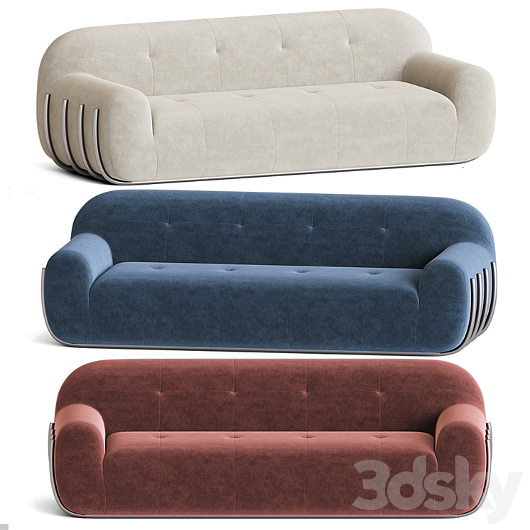 Cbs brace cream boucle sofa Sofa 3D model