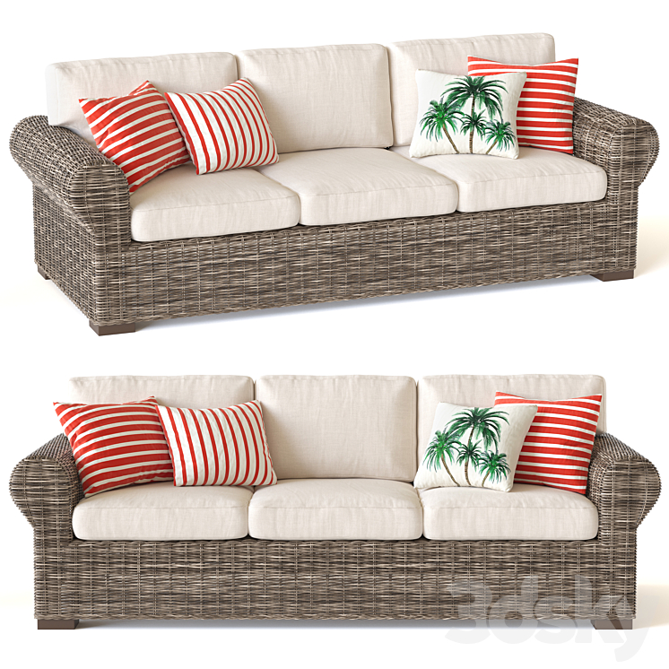 Pottery barn online wicker sofa