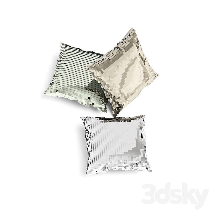 H&M Pillow Set 8 Pillows 3D model