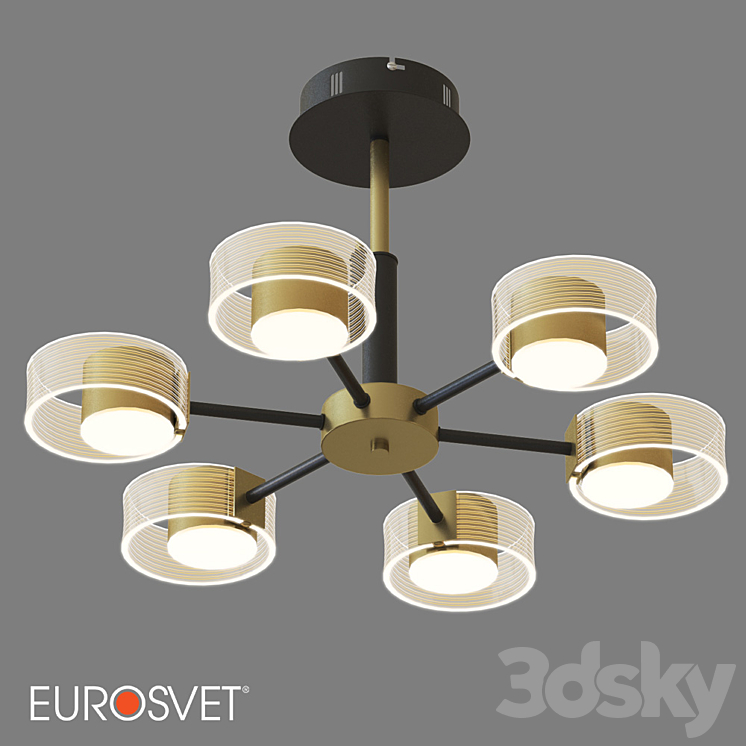 OM Ceiling lamp Eurosvet 90244/6 black / gold JET - Pendant light - 3D ...