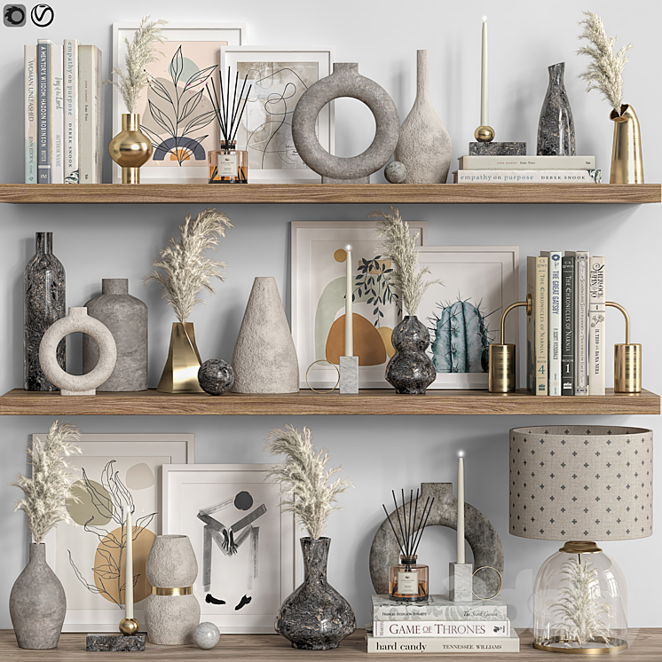 shelf_decor_set_01 - Decorative set - 3D model