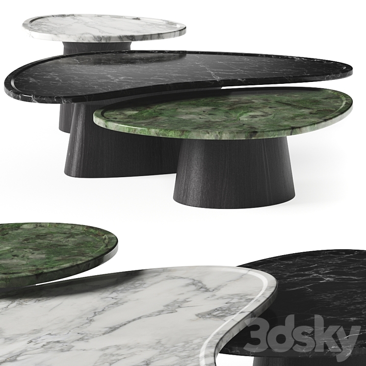 Contemporary Bunching Coffee Tables Table 3D model