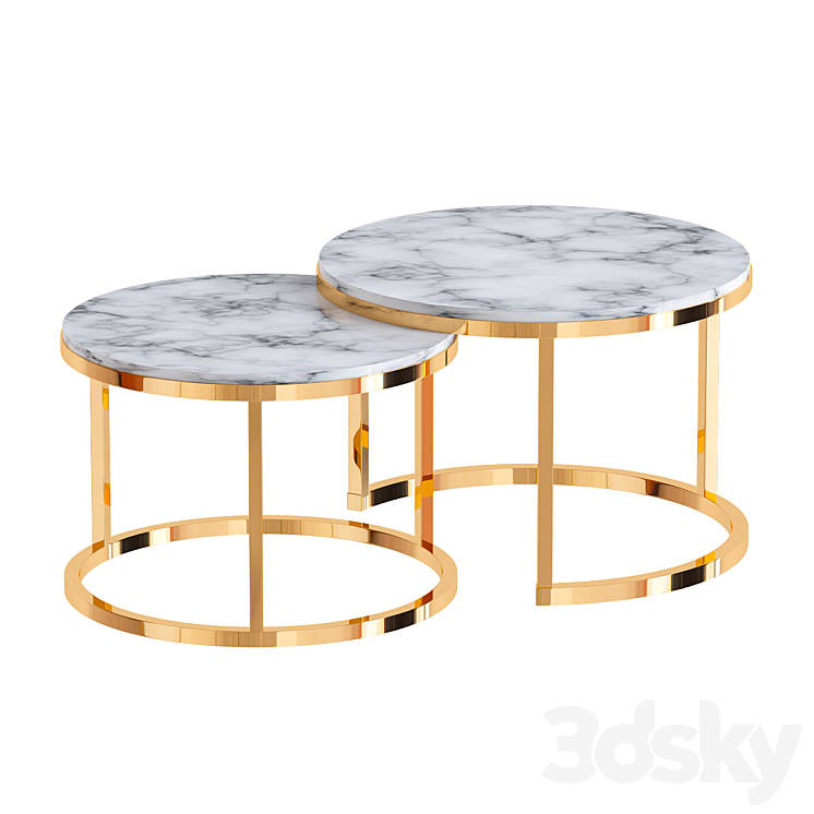 Marble top Nest Coffee Table Table 3D model