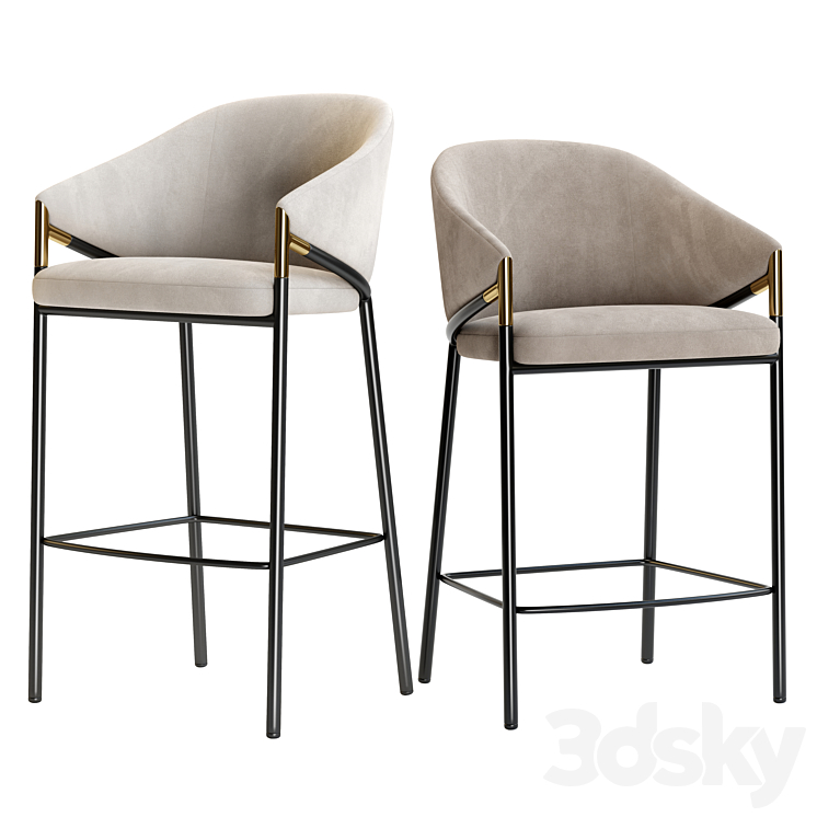 Euler Counter & Bar Stool Chair 3D model