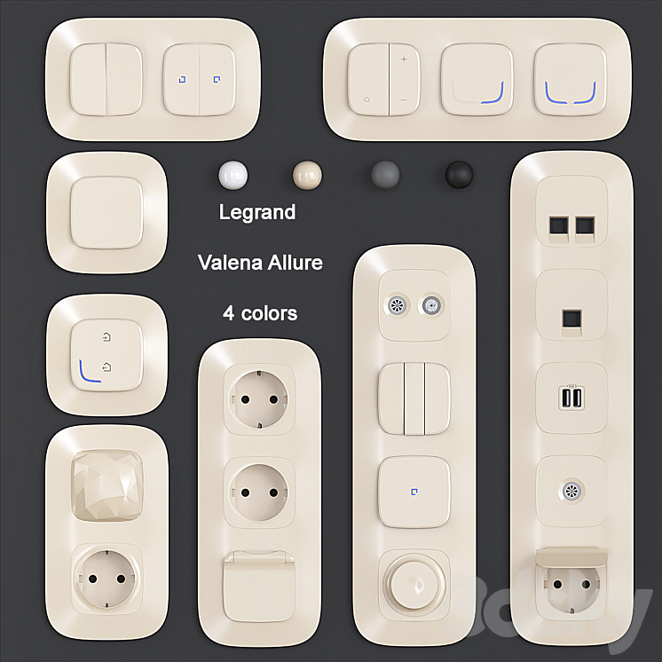 Sockets and switches Legrand Valena Allure - Miscellaneous - 3D model