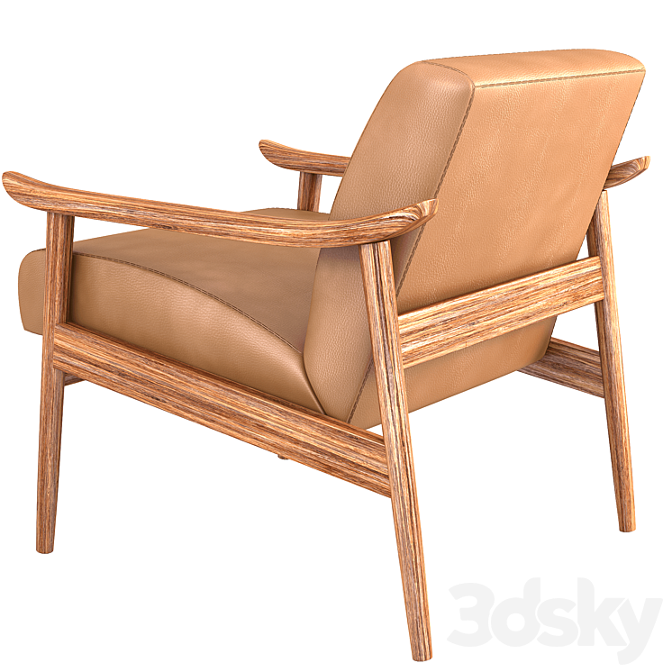 mid-century-leather-show-wood-chair-arm-chair-3d-model