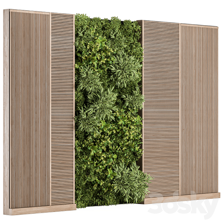 Vertical Garden Wood Frame Wall Decor 37 Fitowall 3D model