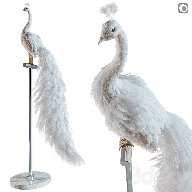 Peacock sculpture 3d model online