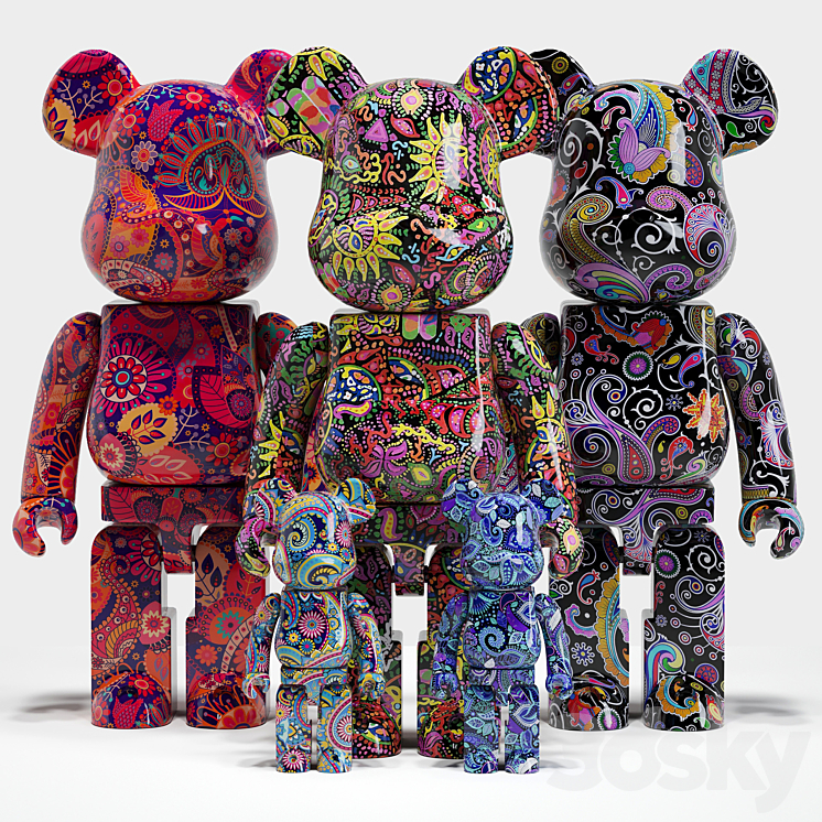 BE@RBRICK Psychedelic Paisley 100％&400％100%