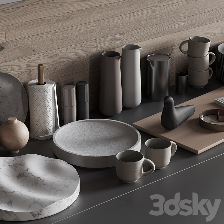 163 kitchen decor set accessories 06 scandi nordic menu 01 | 3D model