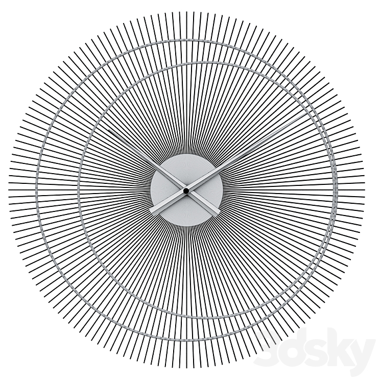 Gold metal clock D60cm Wall clock dubai Watches & Clocks 3D model