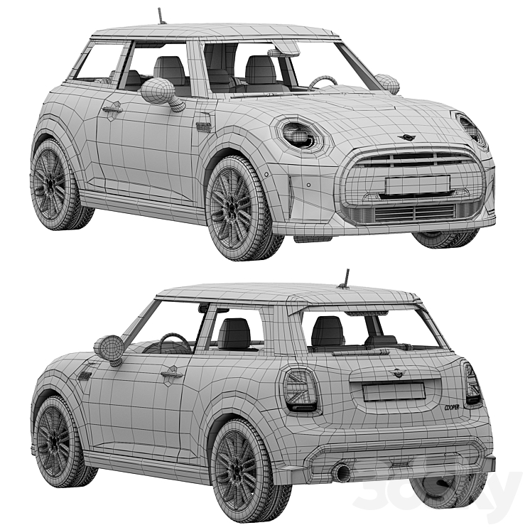 Mini Cooper 3-door 2022 - Transport - 3D model