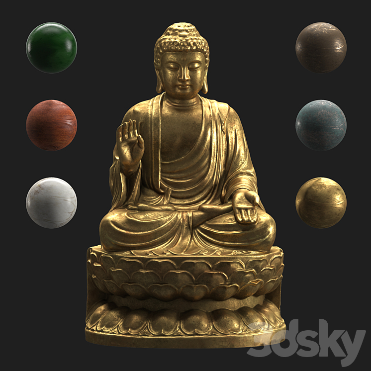 Buddha statue 3d sales model