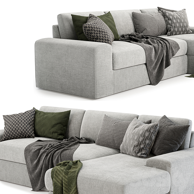 OG couch potato sofa with chaise Sofa 3D model