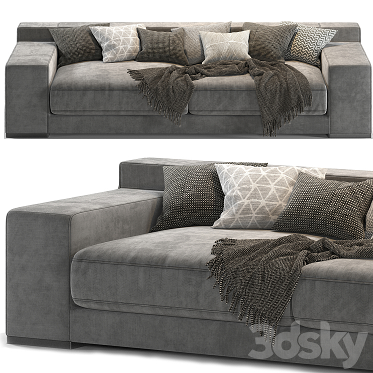 West Elm Dalton Double sofa Sofa 3D model