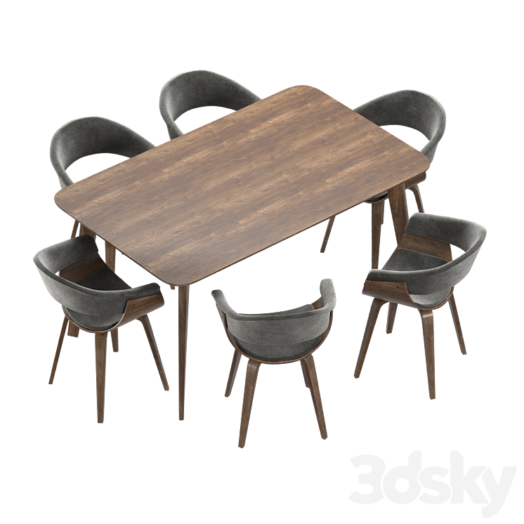 Dining set Amazon Table + Chair 3D model