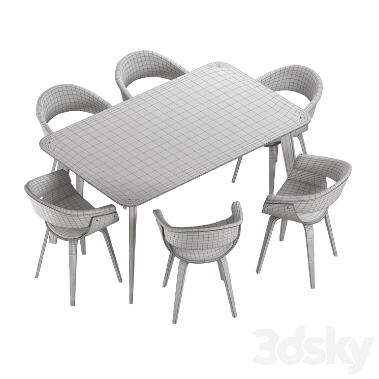 Dining set Amazon Table + Chair 3D model