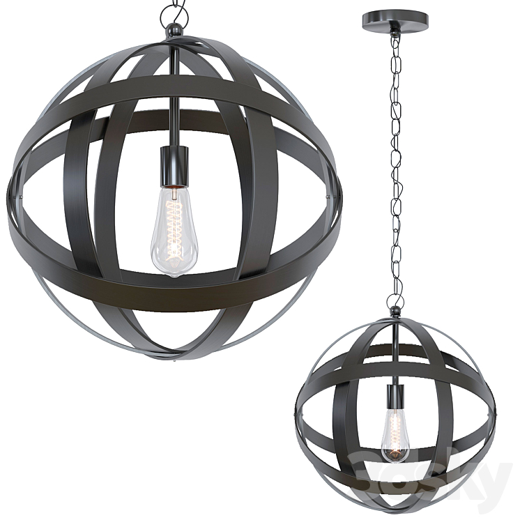 metal sphere Pendant light 3D model